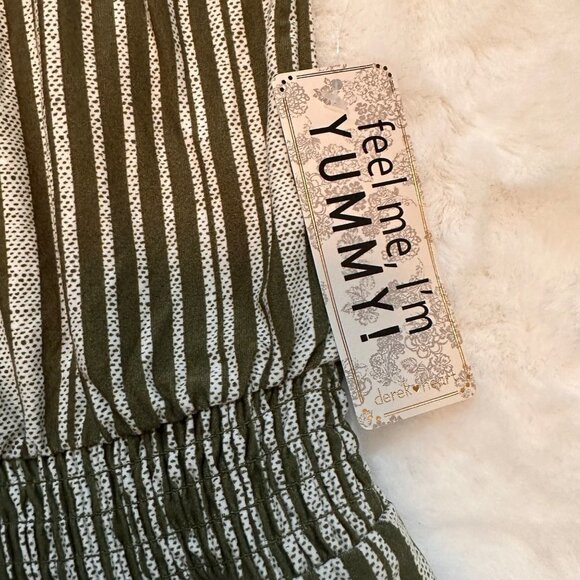 NWT Derek Heart Green & White Juniors‎ Romper, Small - Picture 5 of 14